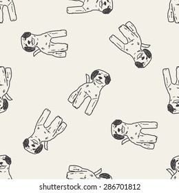 dog doodle seamless pattern background