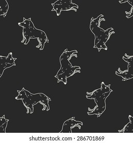 dog doodle seamless pattern background