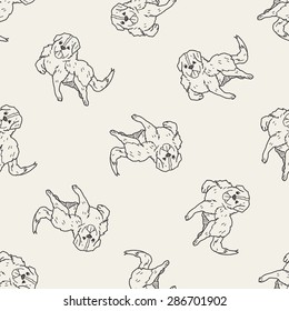 dog doodle seamless pattern background