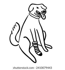 dog in doodle style.template for poster advertising print icon sticker design.