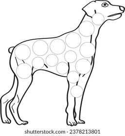 Dog dot marker coloring page