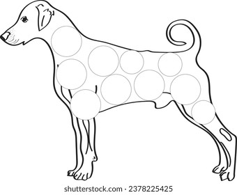 Dog dot marker coloring page for all ages