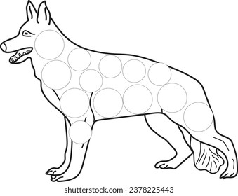 Dog dot marker coloring page for all ages