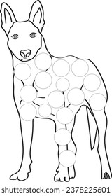 Dog dot marker coloring page for kids