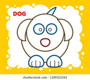 DOG DRAWING COLORING PAGE VECTOR ILLUSTRATION 