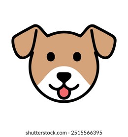 Dog Drawing Design Vector Illustration Clipart Eps, Happy dog face isolated on white background
