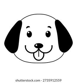 Dog Drawing Design Vector Illustration Clipart Eps, Happy dog face isolated on white background


