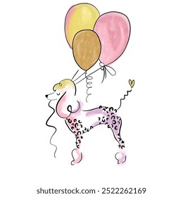 dog drawing. illustration, fashion, baloon and more