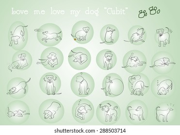 Dog is drawing line design