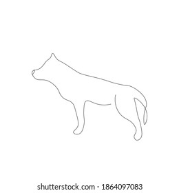  Dibujo de perro en fondo blanco, ilustración vectorial