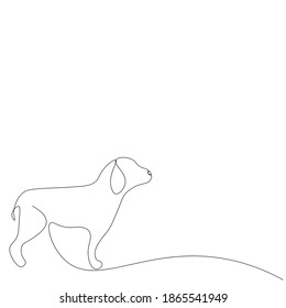 Dog drawing on white background, vector illustration	