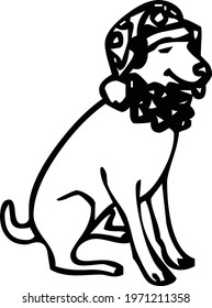  dog drawing vector design illustration