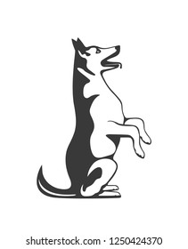 Dog drawing vector illustration.