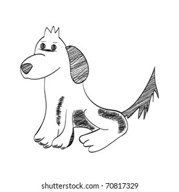 dog drawn by hand