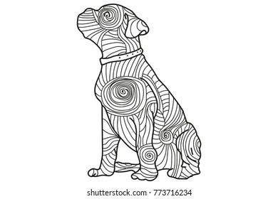 dog drawn lines. vector. perfect for colouring page