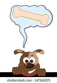 Dog  dreaming about the big bone.
