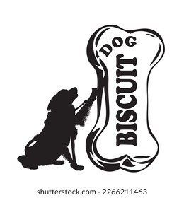 The dog dreams of Dog Biscuit. Vector illustration