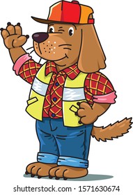 Dog driver Animals and professions ABC. Alphabet D