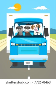 Dog driving a Lorry