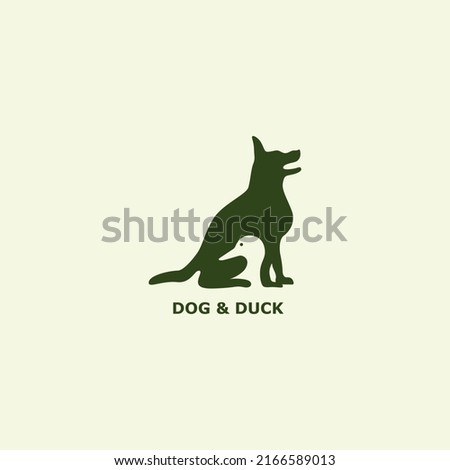 Dog and Duck simple and unique logo design