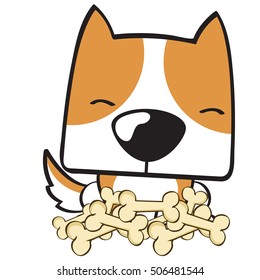 dog eat bone cartoon