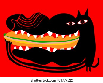 dog eat sandwich
