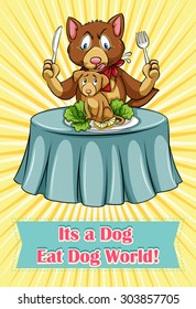 It's a dog eat dog world illustration