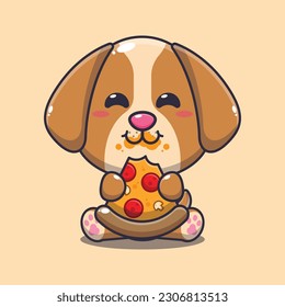 ilustración vectorial de dibujos animados de pizza para perros.