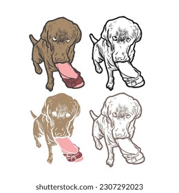 DOG EDITABLE COLORS EPS ANIMAL SWEET