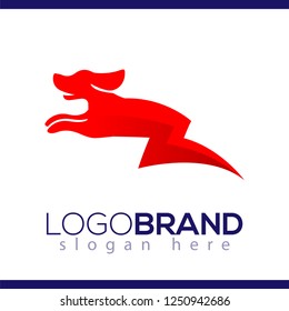 Dog electric energy logo vector