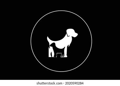 Dog elegant logo with initials for company -vector