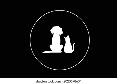 Logo elegante de perro con iniciales para vector de empresa