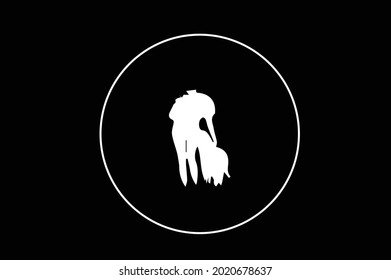 Dog elegant logo with initials for company -vector