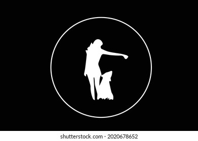 Dog elegant logo with initials for company -vector