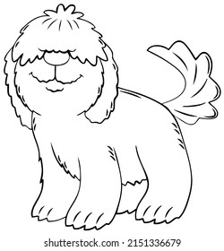Perro. Elemento para colorear página. Estilo de caricatura.