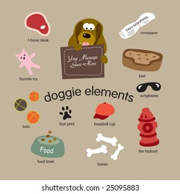 Dog Elements Vector Set