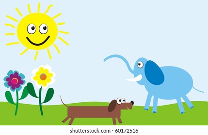 Dog and elephant