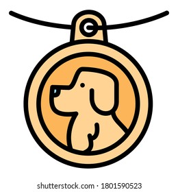 Dog emblem icon. Outline dog emblem vector icon for web design isolated on white background