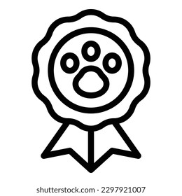 Dog emblem icon outline vector. Pet animal. Food meal
