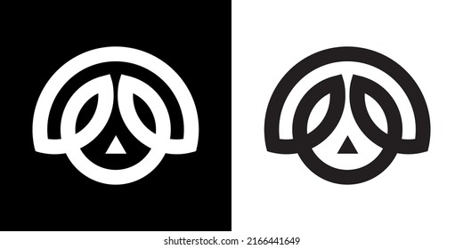 Dog emblem. Minimalism line dog icon