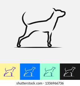 Dog Emblem Stylish Brush Design, vector illustration
