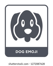 dog emoji icon vector on white background, dog emoji trendy filled icons from Emoji collection, dog emoji simple element illustration