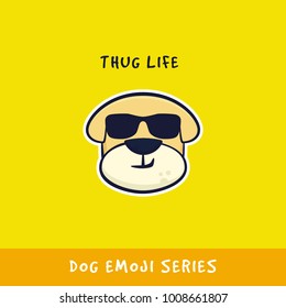 Dog Emoji Series : Thug Life