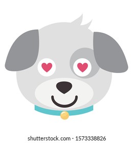Dog emoji vector isolated on white background.