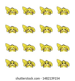 dog emoticon or smile icon for user interface and social media
