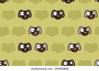 Dog emoticons on yellow vector background