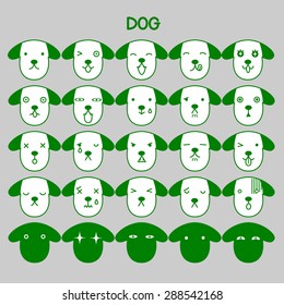 Dog emotions set