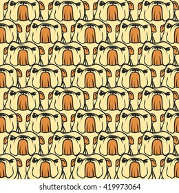 Dog English bulldog pattern seamless. 