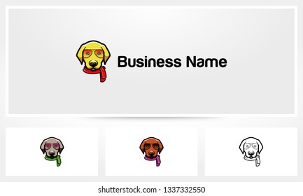 Dog Eyeglasses Scarf Logo