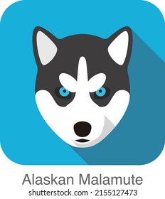 Cara de perro, ilustrador vectorial Alaskan Malamute